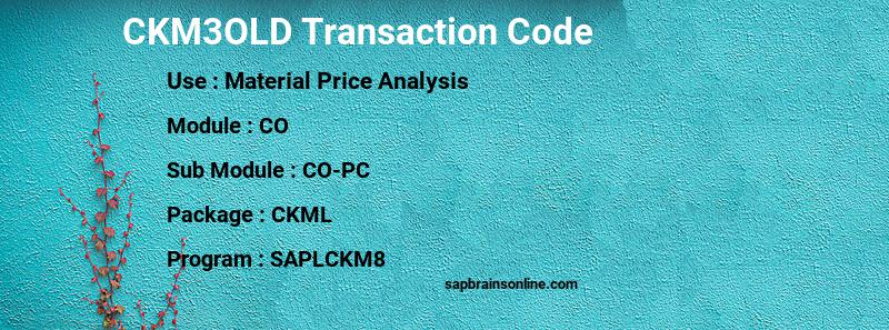 SAP CKM3OLD transaction code