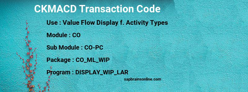 SAP CKMACD transaction code