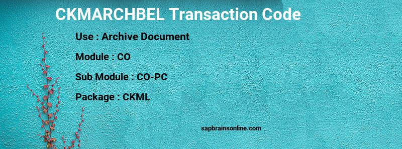 SAP CKMARCHBEL transaction code
