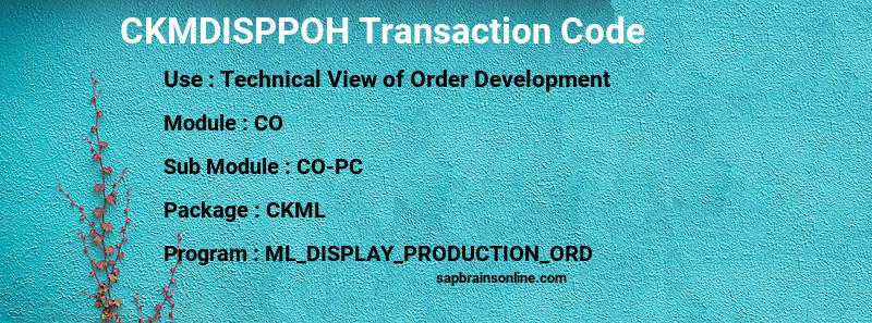 SAP CKMDISPPOH transaction code