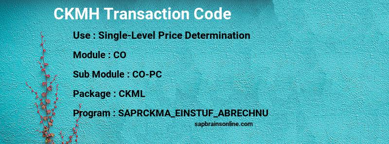SAP CKMH transaction code