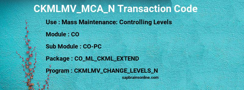 SAP CKMLMV_MCA_N transaction code