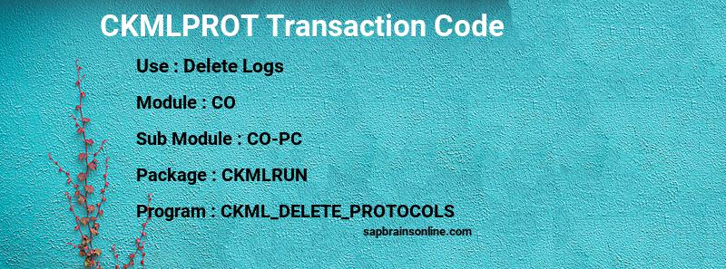 SAP CKMLPROT transaction code