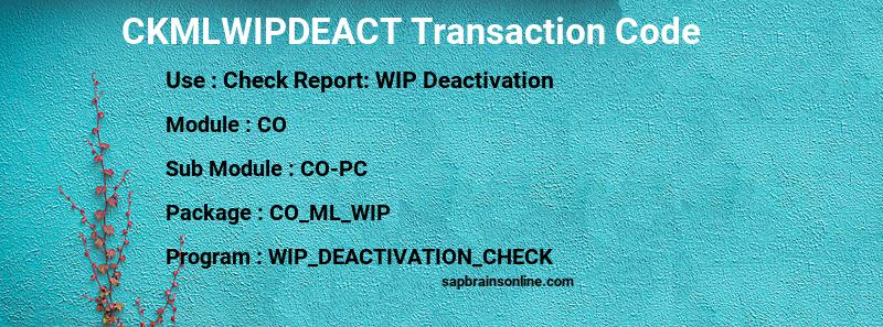 SAP CKMLWIPDEACT transaction code