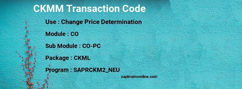 SAP CKMM transaction code
