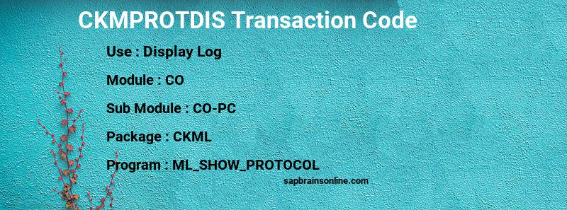 SAP CKMPROTDIS transaction code