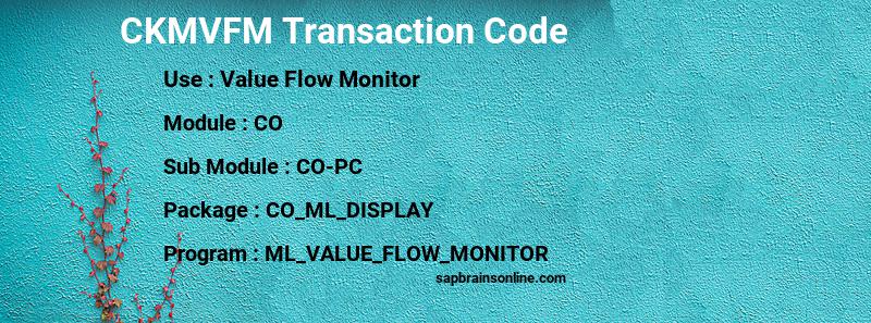 SAP CKMVFM transaction code