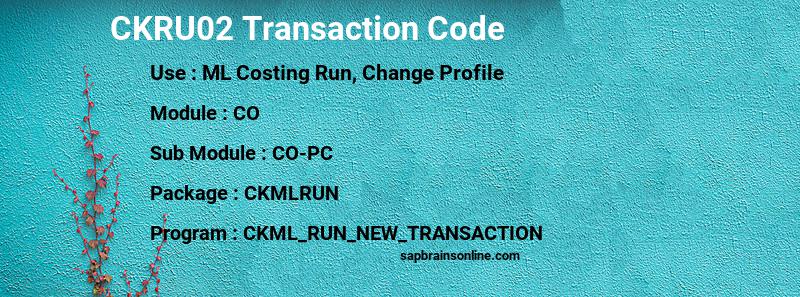 SAP CKRU02 transaction code