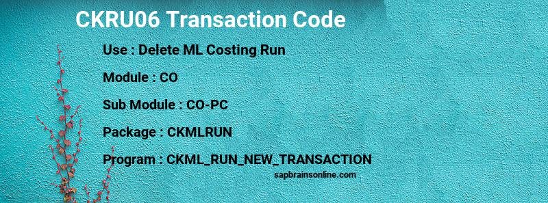 SAP CKRU06 transaction code