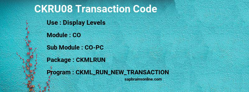 SAP CKRU08 transaction code
