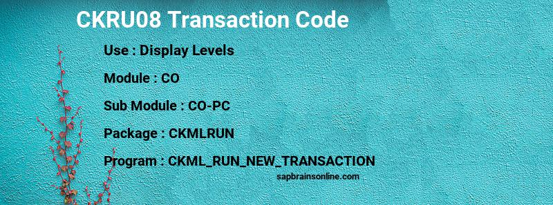SAP CKRU08 transaction code