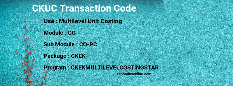 SAP CKUC transaction code