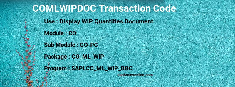 SAP COMLWIPDOC transaction code