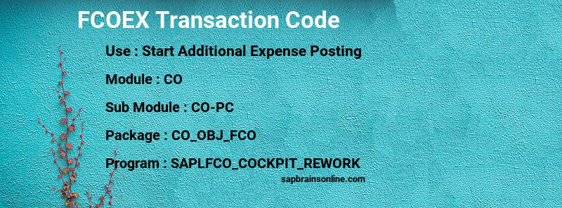 SAP FCOEX transaction code