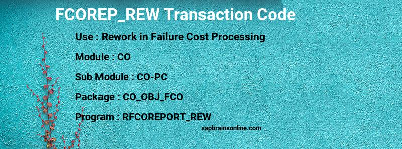 SAP FCOREP_REW transaction code