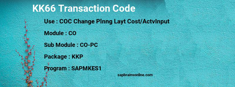 SAP KK66 transaction code
