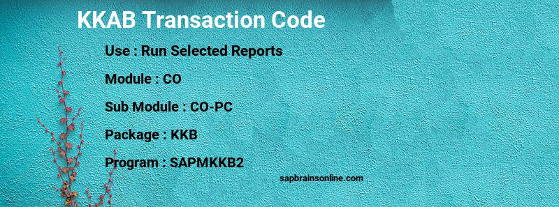 SAP KKAB transaction code