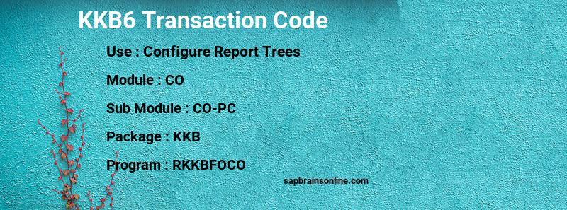 SAP KKB6 transaction code