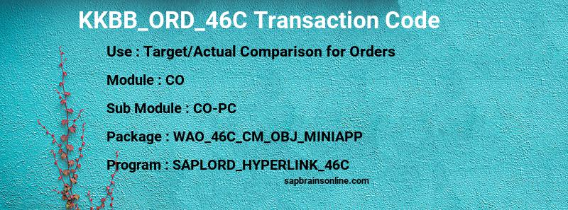 SAP KKBB_ORD_46C transaction code