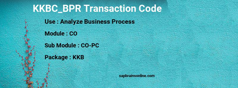 SAP KKBC_BPR transaction code