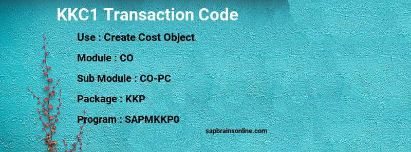 SAP KKC1 transaction code