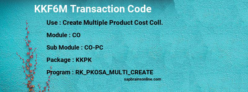 SAP KKF6M transaction code