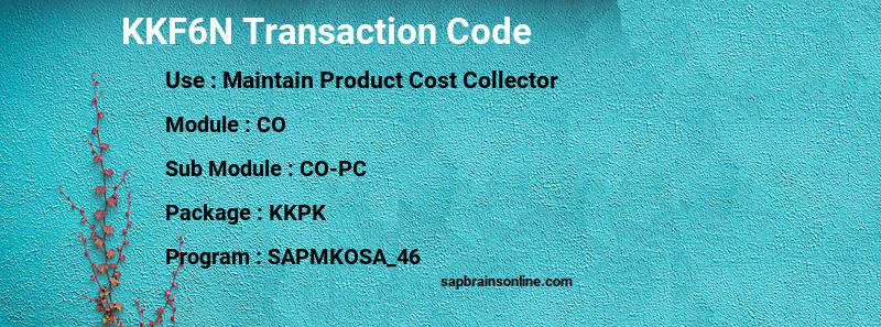 SAP KKF6N transaction code