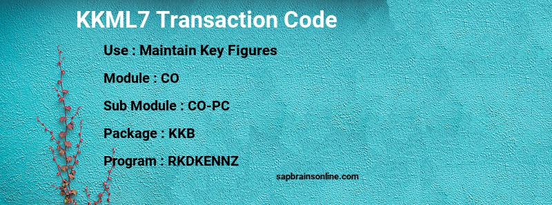 SAP KKML7 transaction code