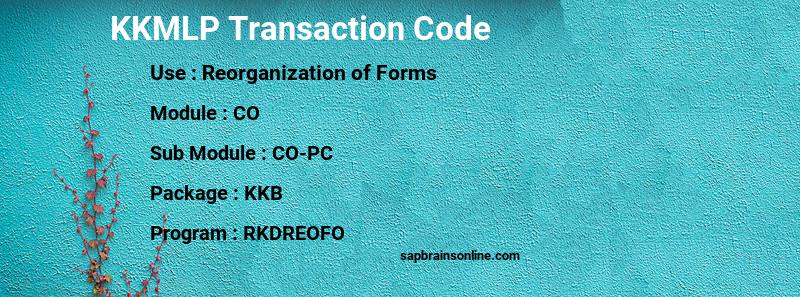 SAP KKMLP transaction code