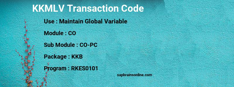 SAP KKMLV transaction code