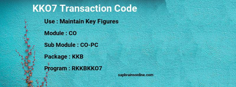 SAP KKO7 transaction code