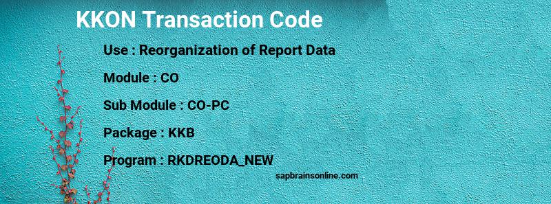 SAP KKON transaction code