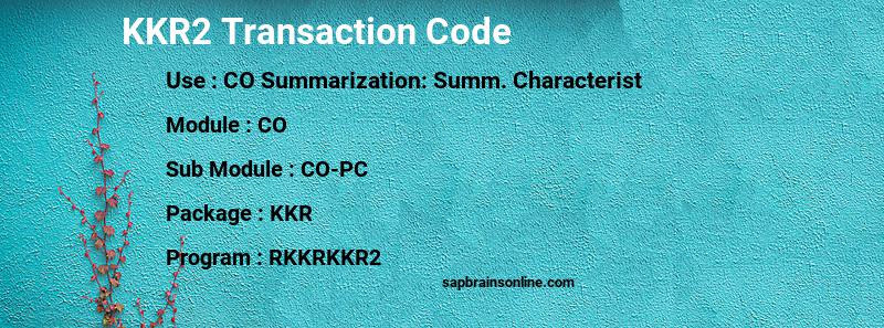 SAP KKR2 transaction code