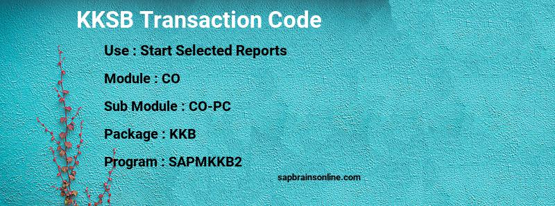 SAP KKSB transaction code