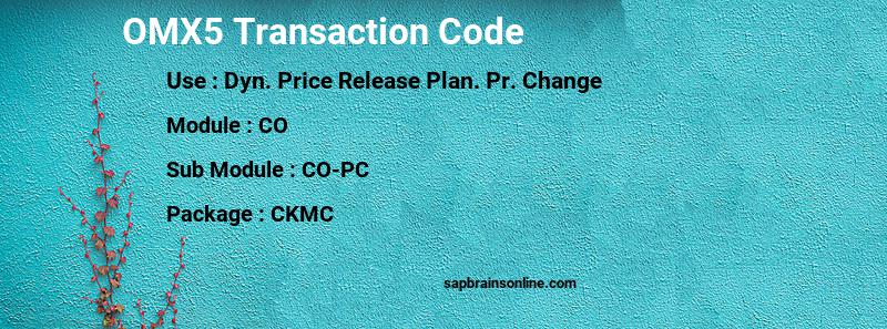 SAP OMX5 transaction code