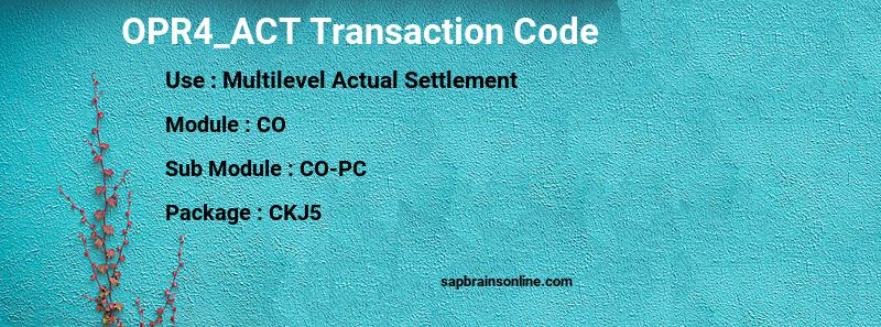 SAP OPR4_ACT transaction code