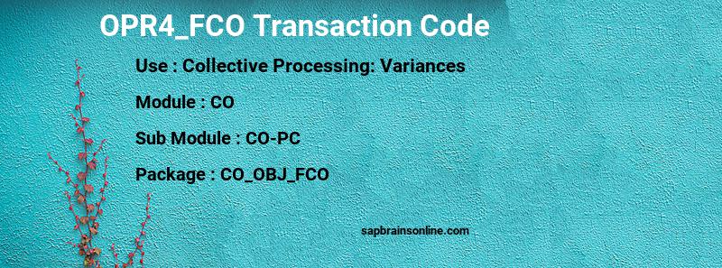 SAP OPR4_FCO transaction code