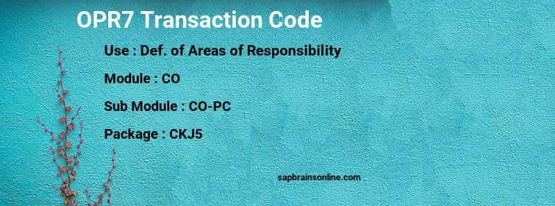 SAP OPR7 transaction code
