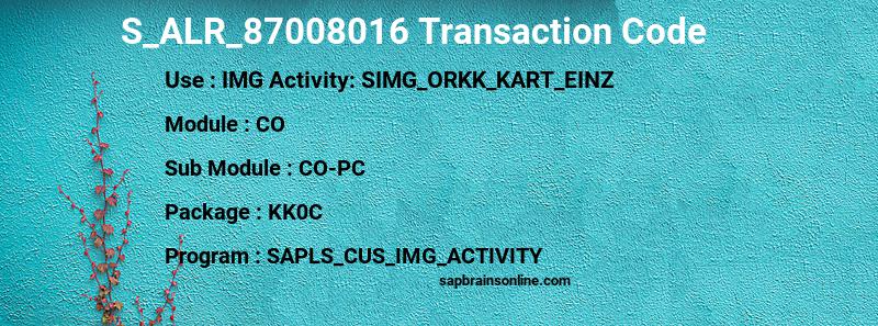 SAP S_ALR_87008016 transaction code