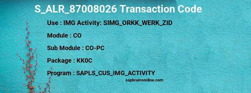 SAP S_ALR_87008026 transaction code