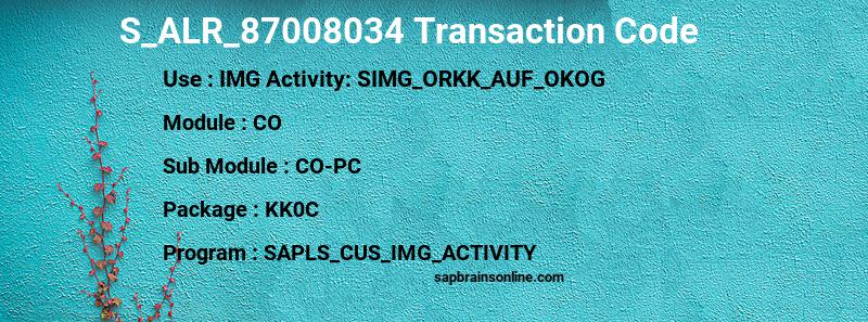 SAP S_ALR_87008034 transaction code