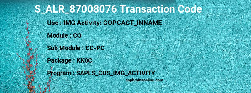 SAP S_ALR_87008076 transaction code