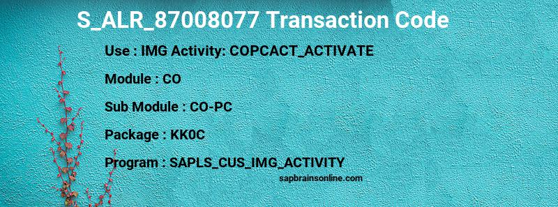 SAP S_ALR_87008077 transaction code