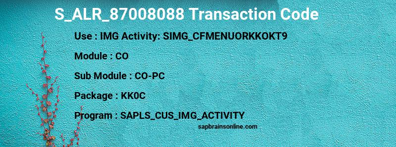 SAP S_ALR_87008088 transaction code