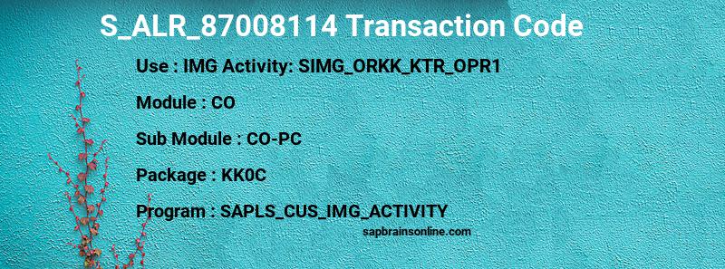 SAP S_ALR_87008114 transaction code