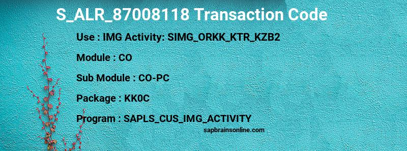SAP S_ALR_87008118 transaction code