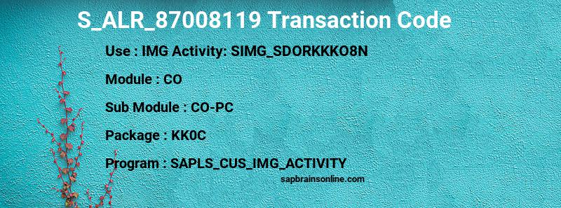 SAP S_ALR_87008119 transaction code