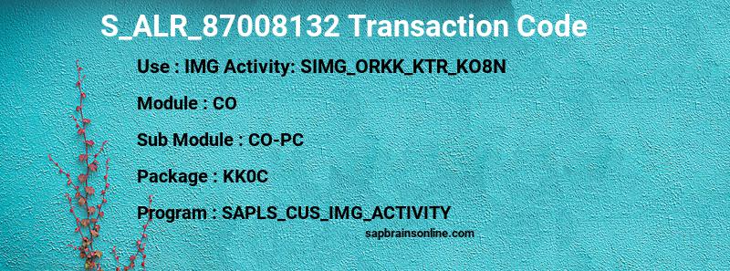 SAP S_ALR_87008132 transaction code