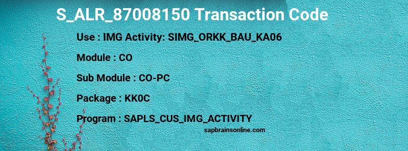 SAP S_ALR_87008150 transaction code