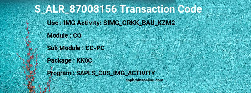 SAP S_ALR_87008156 transaction code